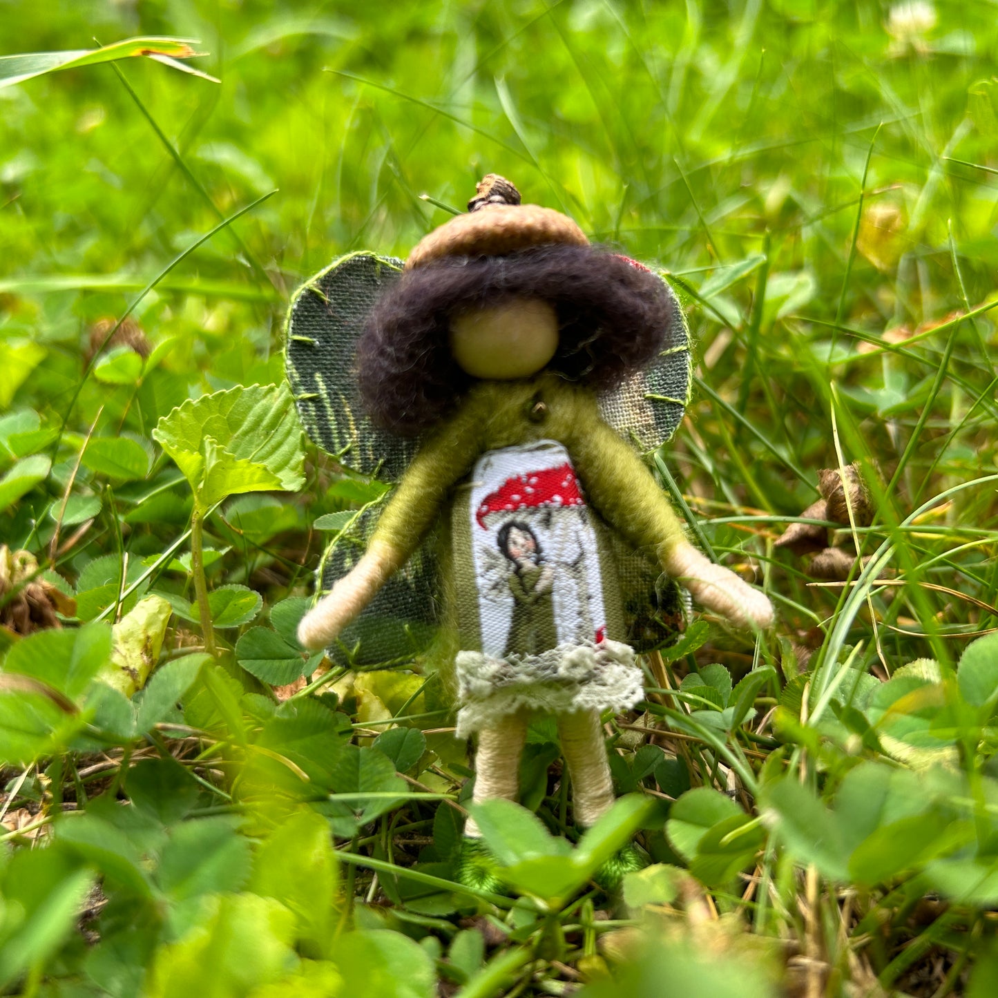 Mushroom Fairy with Ribbon Apron